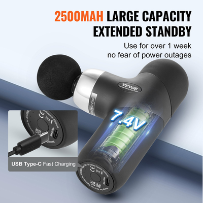 VEVOR Mini Massage Gun Deep Tissue Percussion Muscle Massager 4 ταχύτητες 4 κεφαλές