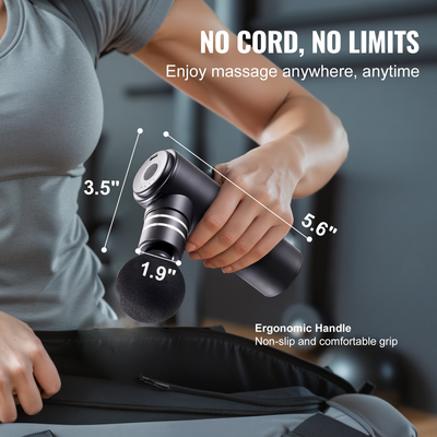 VEVOR Πιστόλι μασάζ Deep Tissue Percussion Muscle Massager με 4 ταχύτητες 4 κεφαλές