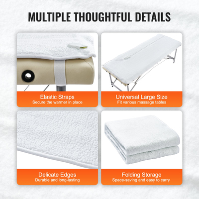 VEVOR Θέρμανση Τραπεζιού Μασάζ Θερμαντική Επιφάνεια SPA Μασάζ Κρεβάτι Θερμότερη Fleece 71" x 30