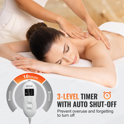 VEVOR Θέρμανση επιτραπέζιου μασάζ με χρονοδιακόπτη & 8 ρυθμίσεις θερμότητας 73,6" x 30