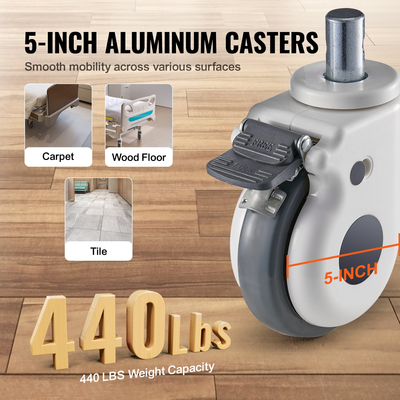 VEVOR Premium 3 Function Full Electric Hospital Bed ICU Medical Bed 440LBS Loads