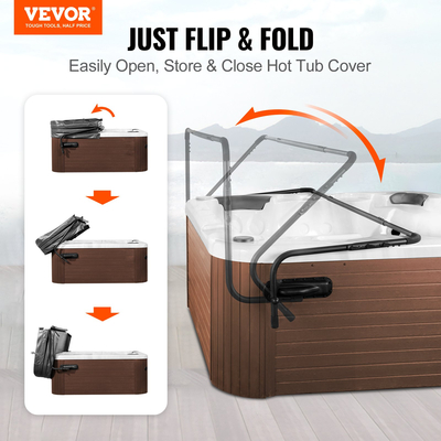 VEVOR Hot Tub Cover Lift, Spa Cover Lift, Ύψος 800 - 1050 mm Πλάτος 1750-2550 mm Ρυθμιζόμενο, Εγκατεστημένο και στις δύο πλευρές στο επάνω μέρος, Κατάλληλο για διάφορα μεγέθη ορθογώνιων μπανιέρων, υδρομασάζ, σπα