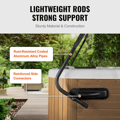 VEVOR Hot Tub Cover Lift, Spa Cover Lift, Ύψος 800 - 1050 mm Πλάτος 1750-2550 mm Ρυθμιζόμενο, Εγκατεστημένο και στις δύο πλευρές στο επάνω μέρος, Κατάλληλο για διάφορα μεγέθη ορθογώνιων μπανιέρων, υδρομασάζ, σπα