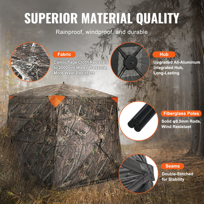 VEVOR Hunting Blind 270° See Through Ground Blind One-Way Mesh για 4-5 άτομα