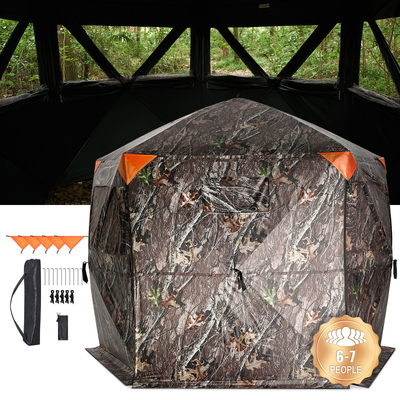 VEVOR Hunting Blind 288° See Through Ground Blind 4 Windows Mesh για 6-7 άτομα
