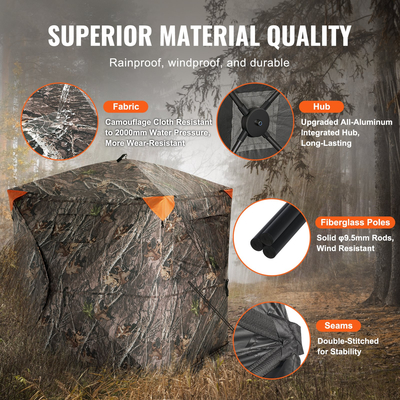 VEVOR Hunting Blind 270° See Through Ground Blind 3 Windows Mesh για 2-3 άτομα
