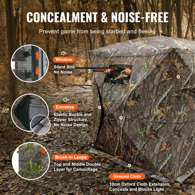 VEVOR Hunting Blind 270° See Through Ground Blind One-Way Mesh για 2-3 άτομα