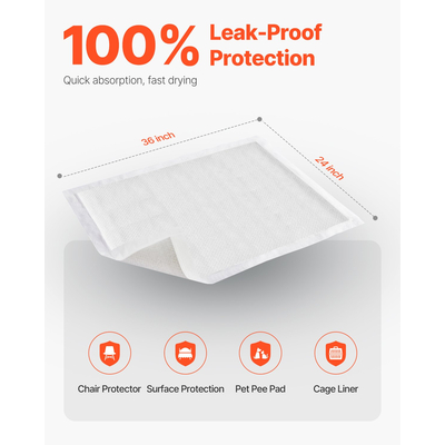 VEVOR Υποστρώματα μιας χρήσης 24" x 36" Επιθέματα για ακράτεια 70-συσκευασία Ενούρηση κρεβατιού