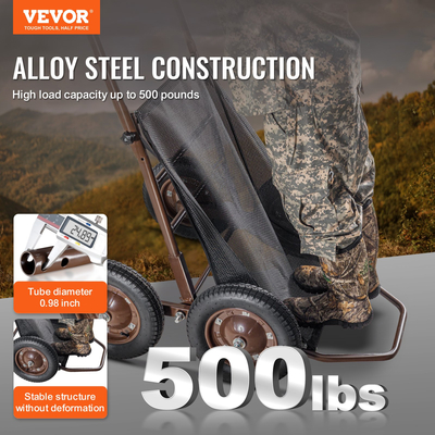 VEVOR Folding Deer Cart Game Hauler Utility Gear Dolly 500 LBS Capacity