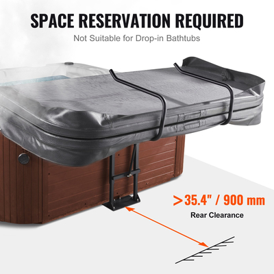 VEVOR Hot Tub Cover Lift, Spa Cover Lift, Υδραυλικό, Ύψος 33,1" - 41,3" Πλάτος 53,1" - 92,5" Ρυθμιζόμενο, Εγκατεστημένο από κάτω σε μία πλευρά, Κατάλληλο για διάφορα μεγέθη υδρομασάζ, Spa