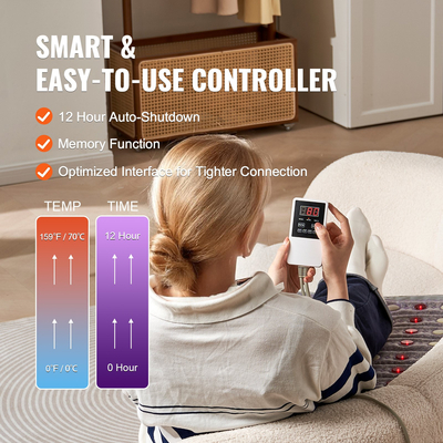 Επιφάνεια θέρμανσης VEVOR Υπέρυθρη Θέρμανση Jade & Tourmaline Stones 103 - 159℉