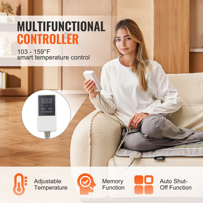 Θέρμανση VEVOR Far Infrared Heating Pad 52 Natural Jade & 20 Tourmaline Stone Heating Pad