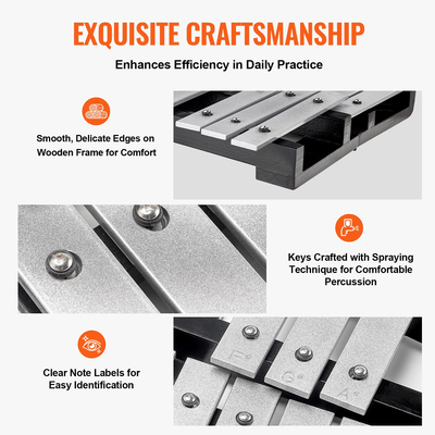 VEVOR 32 Note Glockenspiel Ξυλόφωνο Κιτ καμπάνας με σφύλες, τύμπανα και τσάντα