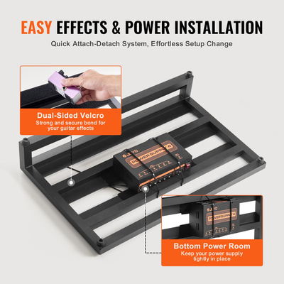 Πεντάλ κιθάρας VEVOR, 20&#039;&#039; x 11&#039;&#039;, κράμα αλουμινίου 2,2 lbs Super Light Guitar Effects Pedalboard, με τσάντα μεταφοράς Velcro Fixed Strap Shoulder Strap Rolling Strap, Φιλοξενεί 10-12 πετάλια κιθάρας