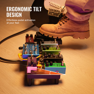 Πεντάλ κιθάρας VEVOR, 15&#039;&#039; x 5,7&#039;&#039;, κράμα αλουμινίου 0,8 lbs Super Light Guitar Effects Pedalboard with Carry Bag High Quality Velcro Fixed Strap Shoulder Strap, Accommodate 4-6 Guitar Pedals, Small