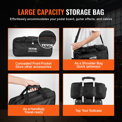 Πεντάλ κιθάρας VEVOR, 15&#039;&#039; x 5,7&#039;&#039;, κράμα αλουμινίου 0,8 lbs Super Light Guitar Effects Pedalboard with Carry Bag High Quality Velcro Fixed Strap Shoulder Strap, Accommodate 4-6 Guitar Pedals, Small