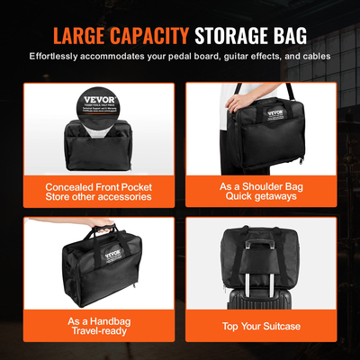 Πεντάλ κιθάρας VEVOR, 14&#039;&#039; x 11&#039;&#039;, κράμα αλουμινίου 1,7 λίβρες Super Light Guitar Effects Pedalboard with Carry Bag High Quality Fixed Velcro Strap Soulder Strap, Accommodate 8 Pedals Guitar, Medium