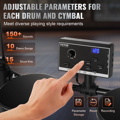 VEVOR Electric Drum Set Electronic Drum Kit 150 Sounds για αρχάριους και ενήλικες