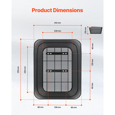 Πίσω καλάθι ποδηλάτου VEVOR Καλάθι ποδηλάτου από συρμάτινο πλέγμα με αδιάβροχο κάλυμμα από δίχτυ φορτίου