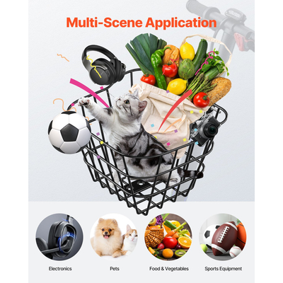 Μπροστινό καλάθι ποδηλάτου VEVOR Καλάθι ηλεκτρικό σκούτερ με σταθερό στήριγμα για παιδιά/ενήλικες