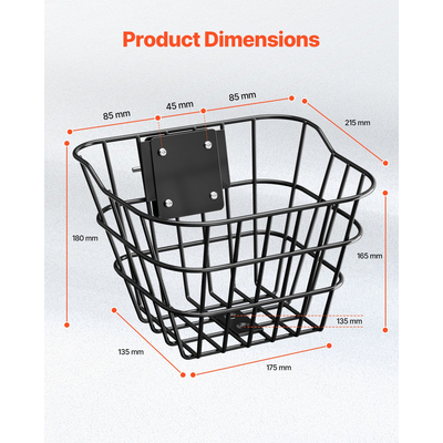 Μπροστινό καλάθι ποδηλάτου VEVOR Καλάθι ηλεκτρικό σκούτερ με σταθερό στήριγμα για παιδιά/ενήλικες