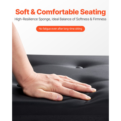 VEVOR Ρυθμιζόμενο πληκτρολόγιο πιάνου Πάγκος αποθήκευσης με επένδυση Ξύλινο σκαμπό βιβλιοθήκης