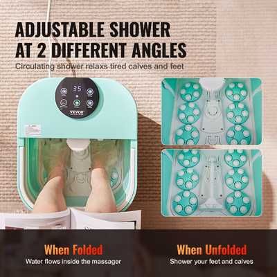 VEVOR Πτυσσόμενο μασάζ μπανιέρα-υδρομασάζ ποδιών 95°F - 118°F Πεντικιούρ μπανιέρα ποδιών