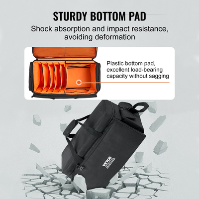 Τσάντα VEVOR DJ Cable File Bag, 1200D Oxford Fabric, DJ Gig Bag με 9 αποσπώμενο διαχωριστικό 4,92 ft Επενδυμένο ιμάντα ώμου Πλαστικό κάτω μέρος, 23,6 x 11,8 x 12,7 σε DJ Wire bag για DJ Gear Musical Accessories