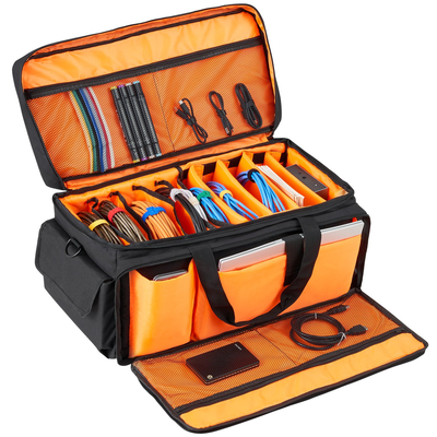 Τσάντα VEVOR DJ Cable File Bag, 1200D Oxford Fabric, DJ Gig Bag με 9 αποσπώμενο διαχωριστικό 4,92 ft Επενδυμένο ιμάντα ώμου Πλαστικό κάτω μέρος, 23,6 x 11,8 x 12,7 σε DJ Wire bag για DJ Gear Musical Accessories