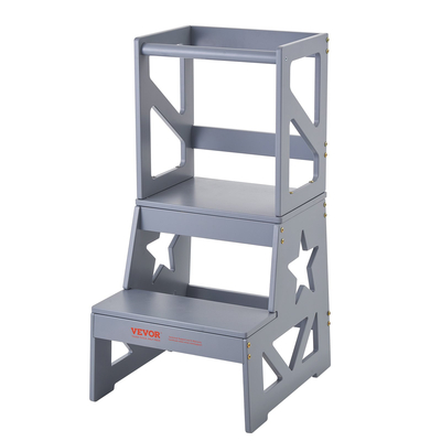 Σκαμπό κουζίνας VEVOR Toddler Step Stool Φυσικό ξύλο πεύκου 150LBS Γκρι