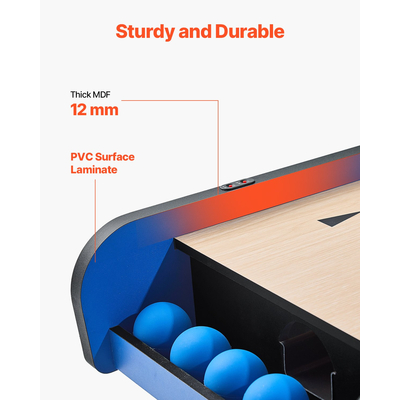 VEVOR 8 ft Roll & Score Arcade Τραπέζι παιχνιδιών Ηλεκτρονικός σκόρερ Αίθουσα παιχνιδιών 4 μπάλες