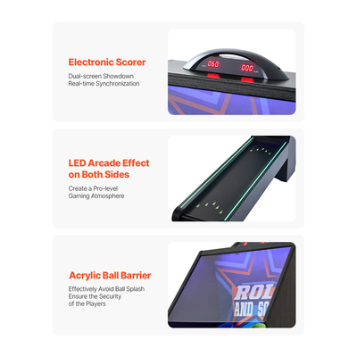 VEVOR 9 ft Roll & Score Arcade Τραπέζι παιχνιδιών Ηλεκτρονικός σκόρερ Αίθουσα παιχνιδιών 4 μπάλες