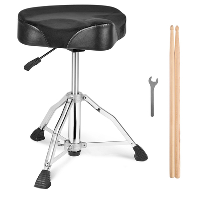 VEVOR Hydraulic Saddle Drum Throne, 19,3-25,2 ίντσες / 490-640 mm Ρυθμιζόμενο ύψος, Επενδυμένο κάθισμα σκαμπό τυμπάνου με αντιολισθητικά πόδια τύμπανα 500 lbs / 227 kg Μέγιστο βάρος χωρητικότητας, περιστροφή 360° για τύμπανα