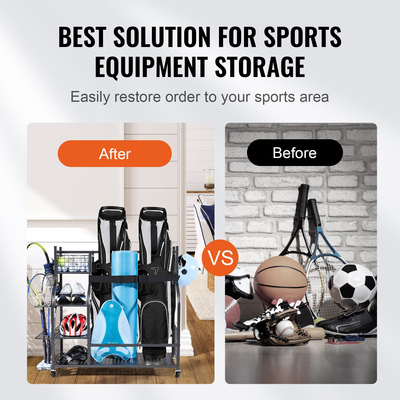 VEVOR Golf Storage Garage Organizer 2 Βάση για τσάντες γκολφ Club Rack Ball Cart
