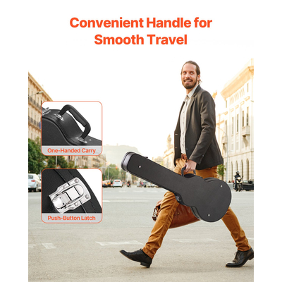 VEVOR σκληρή θήκη ηλεκτρικής κιθάρας 41.34 σε με κλειδαριά και κλειδί για κιθάρες LES Paul