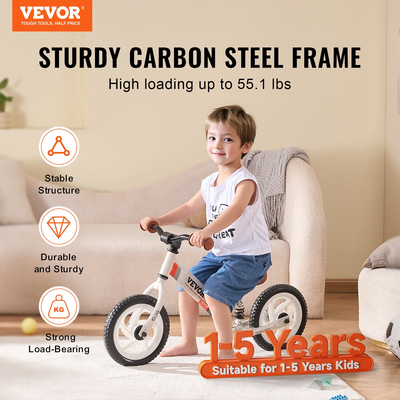 VEVOR Toddler Balance Bike Ποδήλατο Carbon Steel Balance για 1-5 ετών Αγόρια Κορίτσια