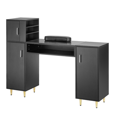 Επιτραπέζιο μανικιούρ VEVOR Γυάλινο Top Nail Desk Makeup Station με στήριγμα καρπού
