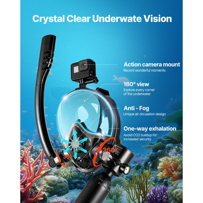 VEVOR 0,5L Scuba Tank 32,81 ft Diving Depth Lung Tank Kit with Snorkel Mask