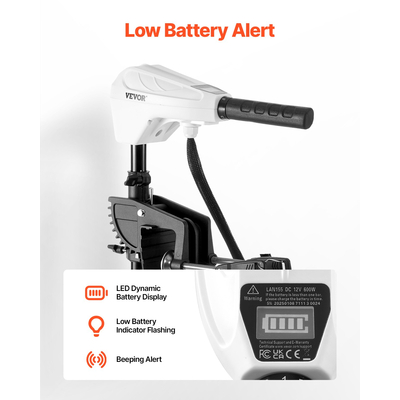 VEVOR 55lb 12V Ηλεκτρικός κινητήρας συρτής συρτής αλμυρού νερού Κινητήρας σκάφους