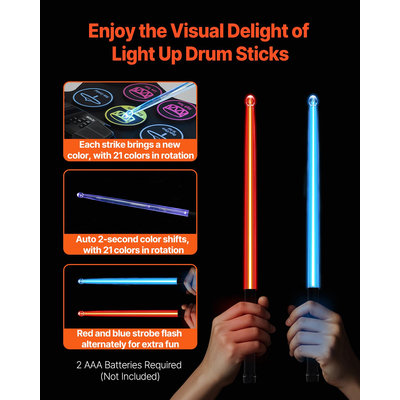 VEVOR Electric Drum Set 9-Pad with Stand Dual Speakers Light Up Sticks για παιδιά