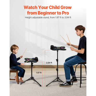 VEVOR Electric Drum Set 9-Pad with Stand Dual Speakers Light Up Sticks για παιδιά