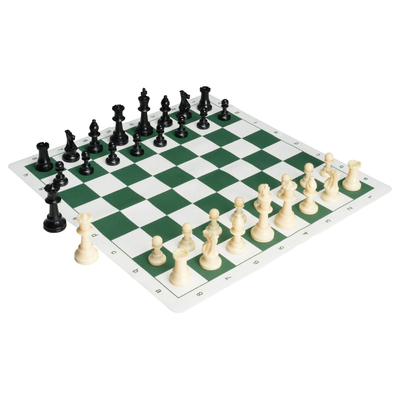 VEVOR Tournament Chess Set, 20 ιντσών Roll-up Chess Board για αρχάριους, Πτυσσόμενο παιχνίδι σκακιού σιλικόνης με πλαστικά ζυγισμένα κομμάτια σκακιού & τσάντα αποθήκευσης, φορητό δώρο ταξιδιωτικού σκακιού για οικογένεια ενηλίκων