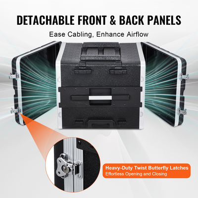 VEVOR 8U Rack Case Server Rack Cabinet 18.9 σε βάθος με λαβή κατασκευής ABS