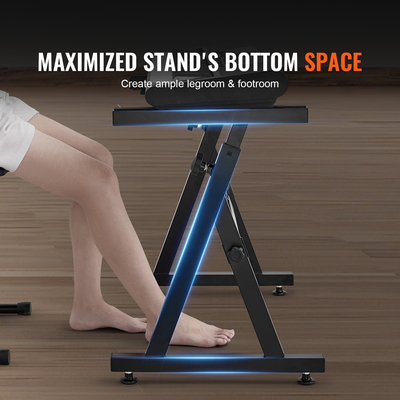 Βάση πληκτρολογίου για πιάνο VEVOR, Z Style, Βάση μουσικής για ψηφιακό πιάνο βαρέως τύπου, χωρητικότητα 250 lbs με ρυθμιζόμενο πλάτος & ύψος τροχούς αντιολισθητικά μαξιλαράκια Άγκιστρο ακουστικών, Ταιριάζει για ηλεκτρικά πιάνα 54-88 πλήκτρων