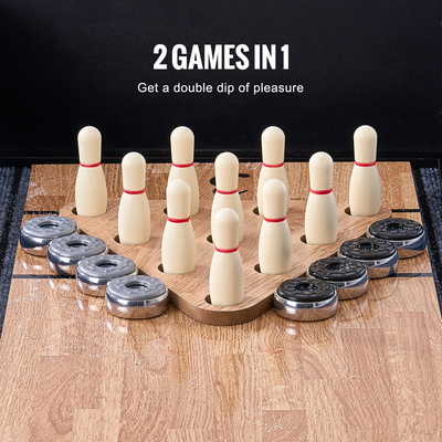 VEVOR 9 ft LED Shuffleboard Τραπέζι 2 σε 1 Σετ παιχνιδιών Shuffleboard και Bowling Combo