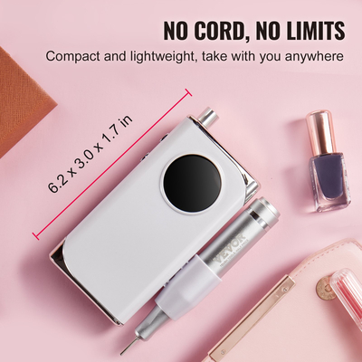 VEVOR Electric Cordless Nail Drill 40000RPM Nail E File Machine με οθόνη LCD