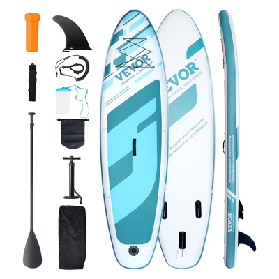 VEVOR Φουσκωτό Stand Up Paddle Board, 10&#039; x 33" x 6" Wide SUP Paddleboard, με αξεσουάρ σανίδας, αντλία, κουπί, πτερύγιο, τσάντα τηλεφώνου, σακίδιο πλάτης, λουρί αστραγάλου, κιτ επισκευής, αντιολισθητικό κατάστρωμα για νέους και ενήλικες