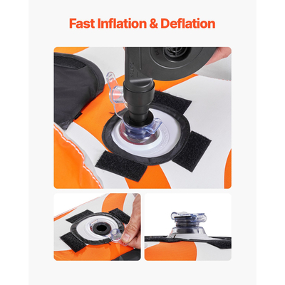 Ρυμουλκούμενοι σωλήνες VEVOR για βαρκάδα 2 ατόμων Ρυμουλκούμενο φουσκωτό σκάφος με 2 πιλοτήρια