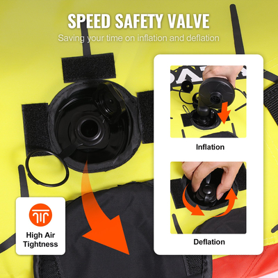 Ρυμουλκούμενος σωλήνας VEVOR για σκάφη, φουσκωτοί σωλήνες και ρυμουλκούμενα σκάφη για 1-3 αναβάτες, 510 λίβρες, στρογγυλοί ρυμουλκούμενοι σωλήνες 63" για θαλάσσια σπορ για τράβηγμα σκαφών, πλήρες κάλυμμα από νάιλον, λαβές EVA και βαλβίδα ασφαλείας ταχύτητας