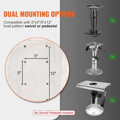 VEVOR Boat Seat Captain Bucket Seat Fishing Pontoon Boat Seat Padding Chair 1 pc